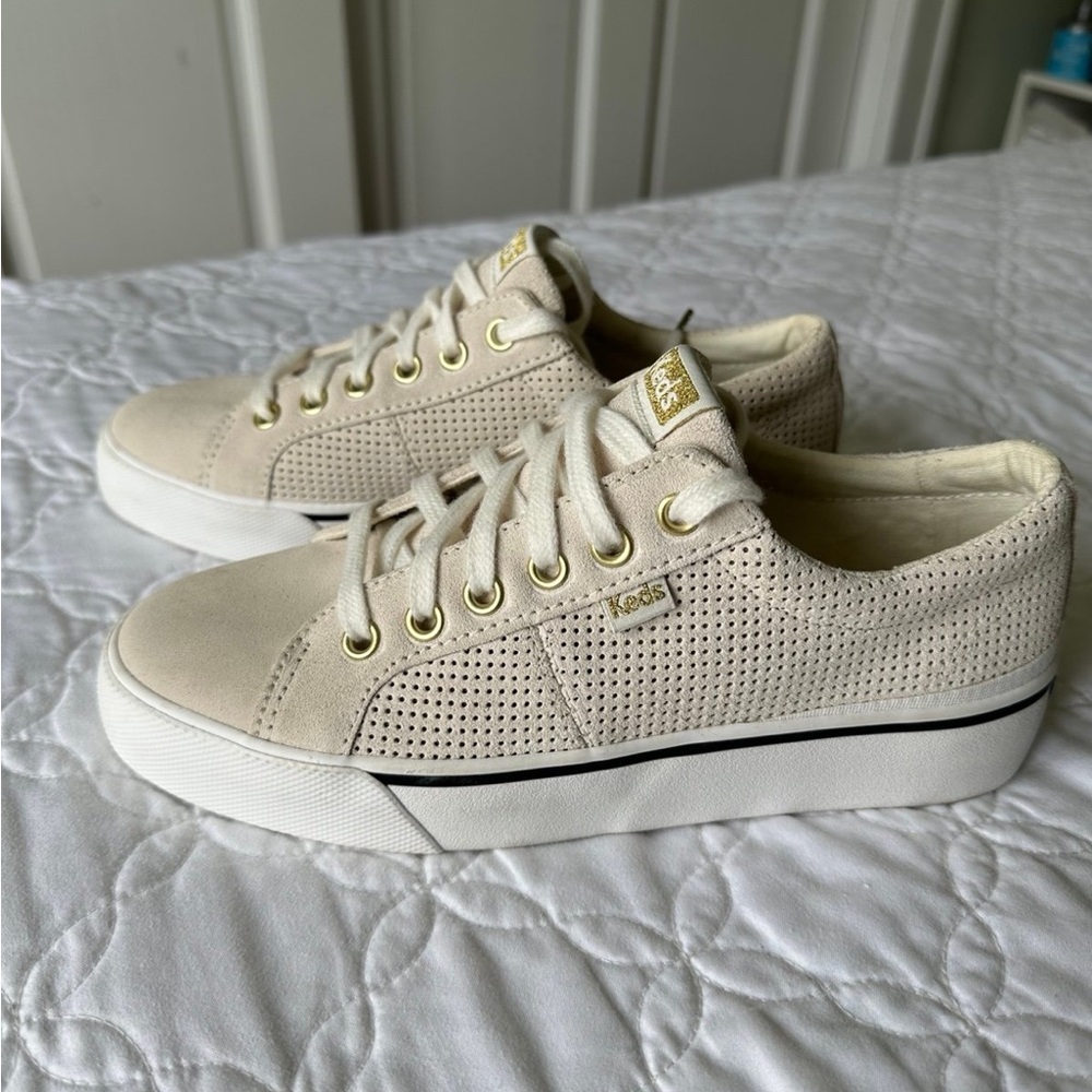 Keds Women's Beige Perforated Sneakers